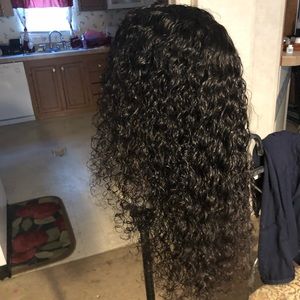18 inch lace frontal wig deepwave 100% human hair